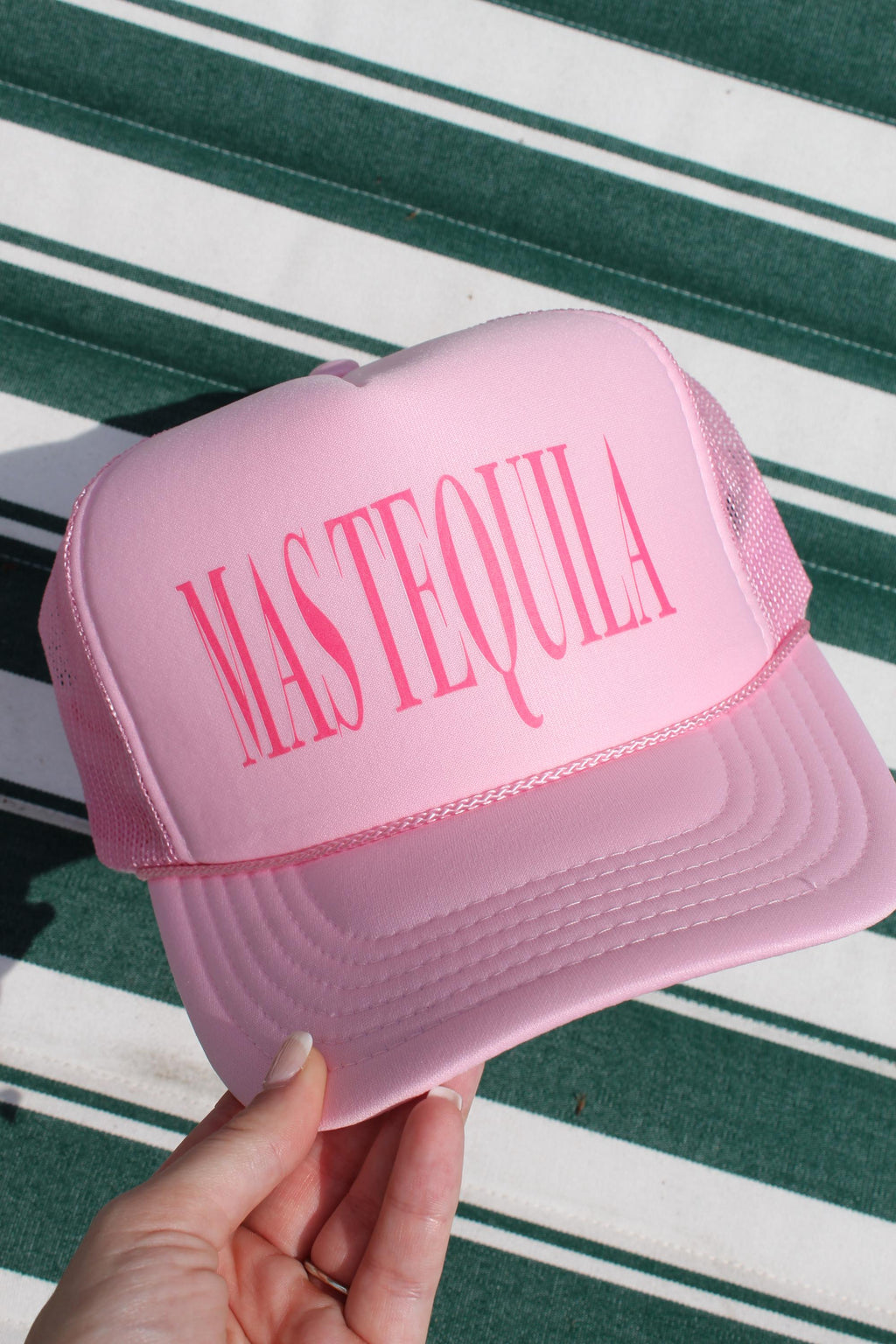 MAS TEQUILA Hat | Funny Tequila Trucker Hat | Bachelorette Party Hat | Girls Trip Hat | 90s Y2K Pink Trucker Hat | Drinking Party Gift